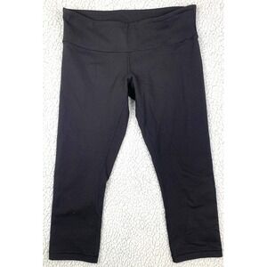 Lululemon Black Cropped Leggings Mid Rise Stretch Athletic Yoga Pants Women Sz 8